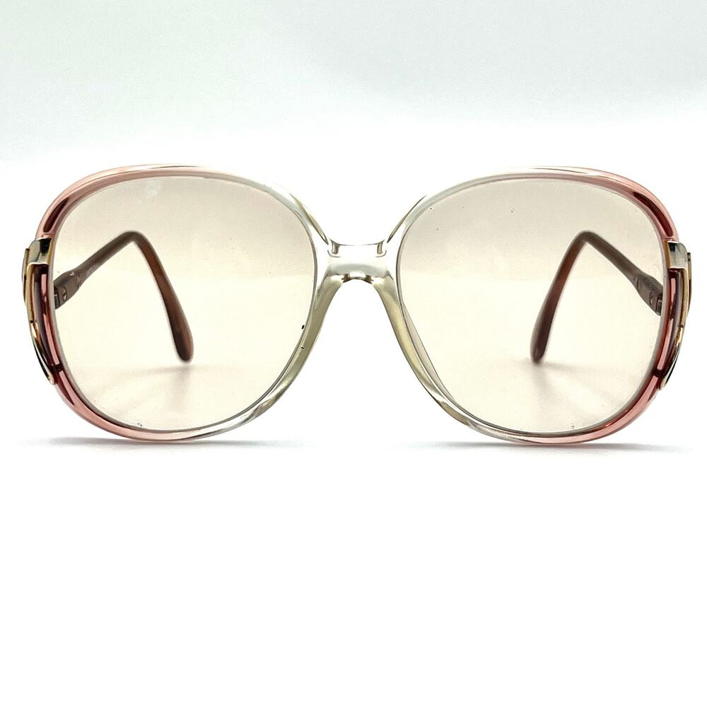 Vintage 80s Luxottica Lavender Eyeglasses Purple Clear Ombre Oversized Acetate